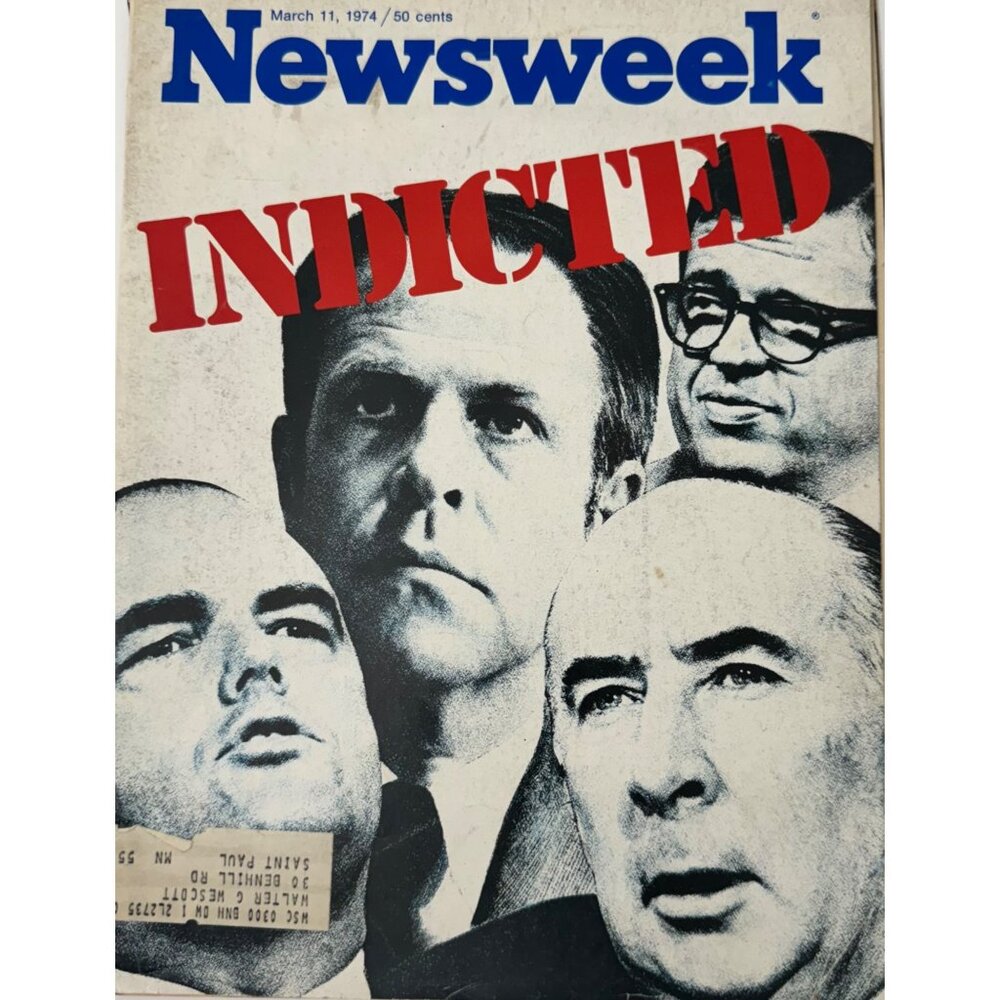 Vintage Newsweek Magazine March 11 1974 Indicted Cover Historic Political Issue